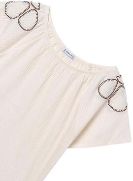 Camiseta Mayoral bambula beige para niña