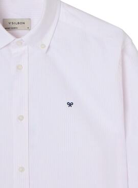 Camisa Silbon rosa y blanco rayas para hombre