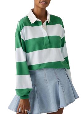 Polo Levis Reenie rugby rayas verde y azul para mujer