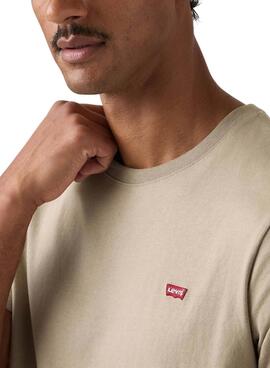 Camiseta Levis básica beige vintage para hombre