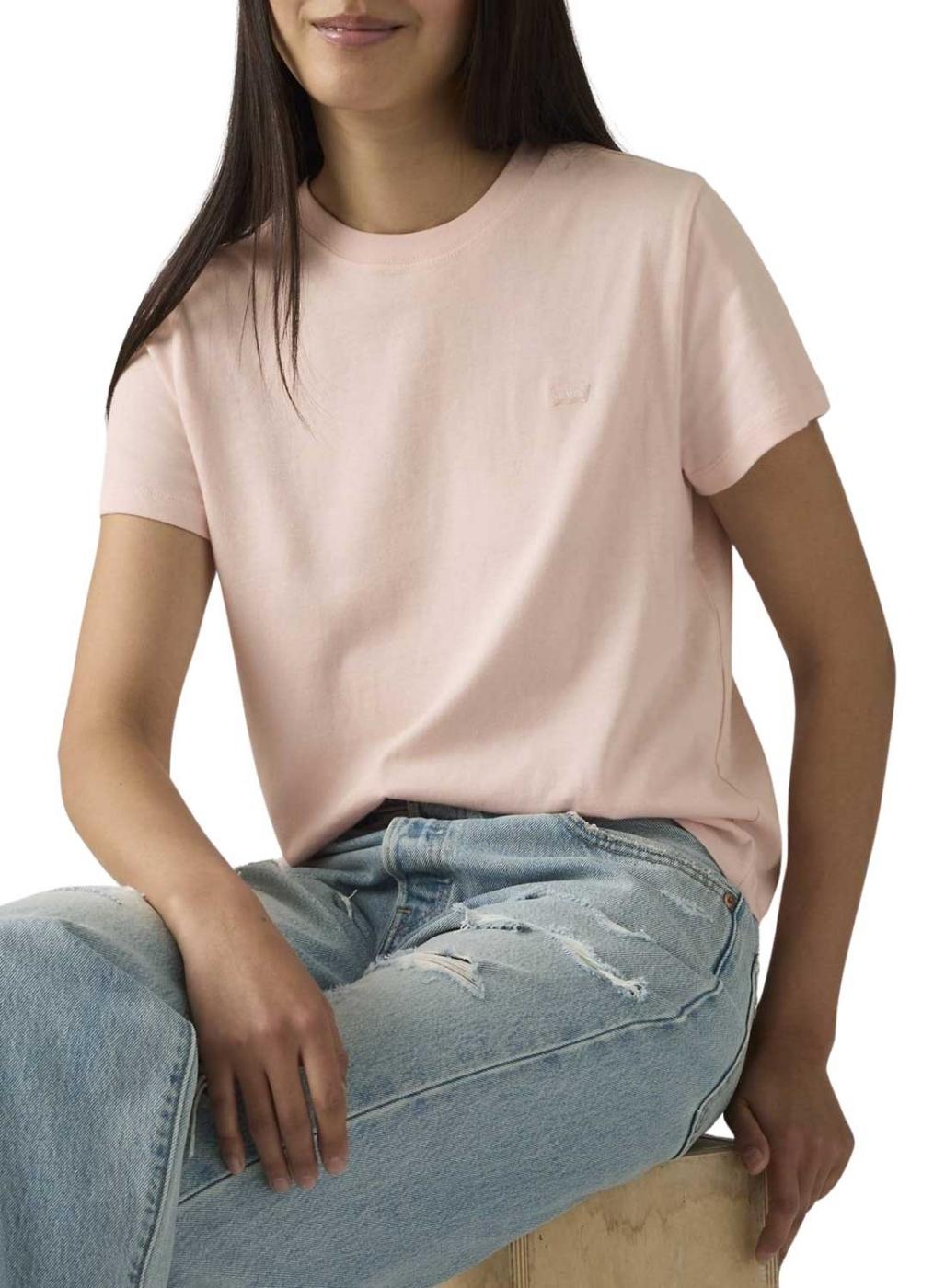 Camiseta Levis básica rosa para mujer