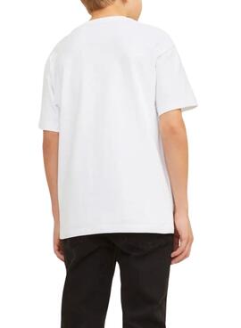 Camiseta Jack and Jones Caleb Varsity blanco niño