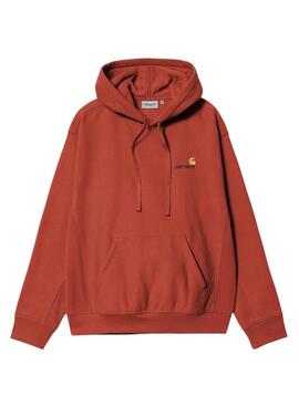 Sudadera Carhartt American Script naranja para hombre