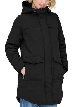 Parka Only Masstrich negro para mujer