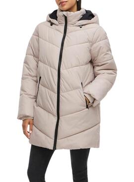 Abrigo acolchado Vila Milja beige para mujer
