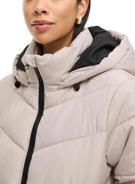Abrigo acolchado Vila Milja beige para mujer
