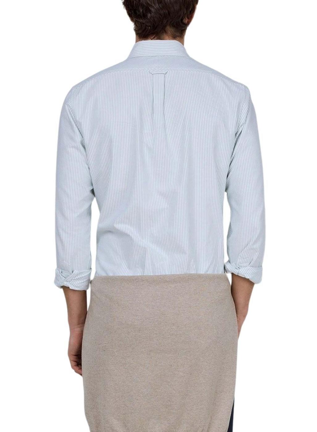 Camisa El Ganso Yale verde y blanco rayas para hombre