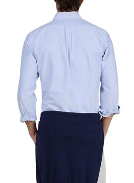 Camisa El Ganso Oxford liso azul para hombre