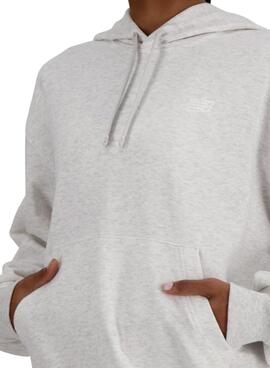 Sudadera New Balance básica con capucha gris para mujer
