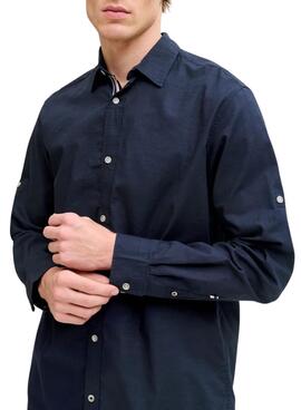 Camisa Jack and Jones Henry azul marino para hombre