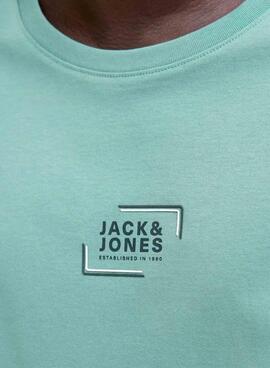 Camiseta Jack and Jones Corp azul turquesa para hombre