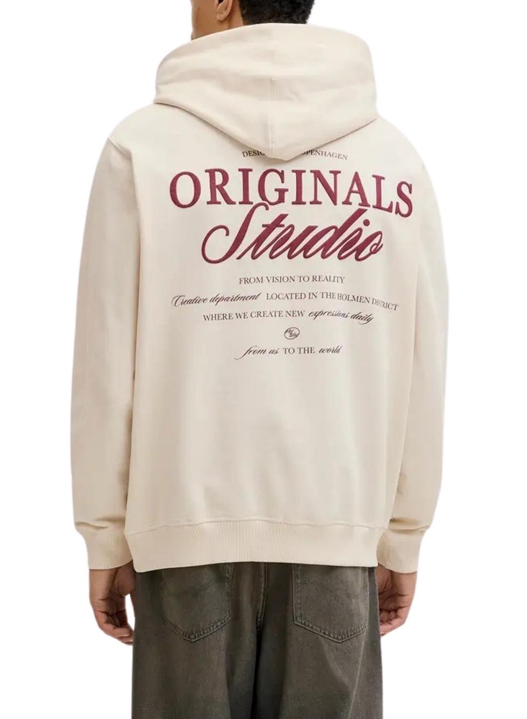 Sudadera Jack and Jones Norrebro beige para hombre