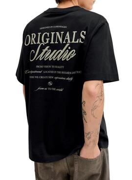 Camiseta Jack and Jones Norrebro negro para hombre