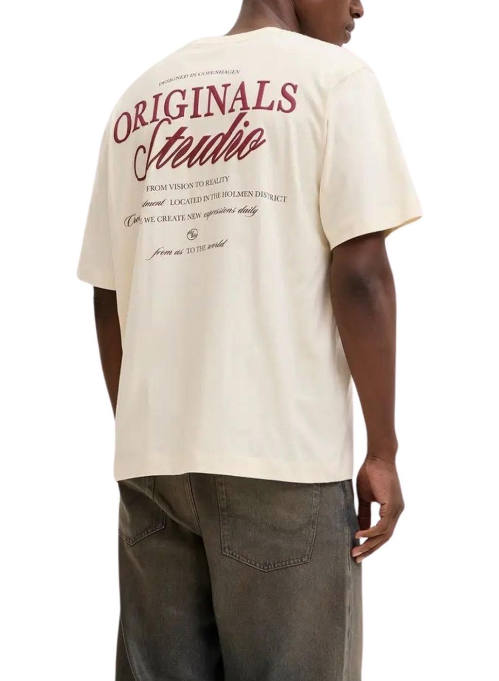 Camiseta Jack and Jones Norrebro beige para hombre