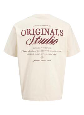 Camiseta Jack and Jones Norrebro beige para hombre