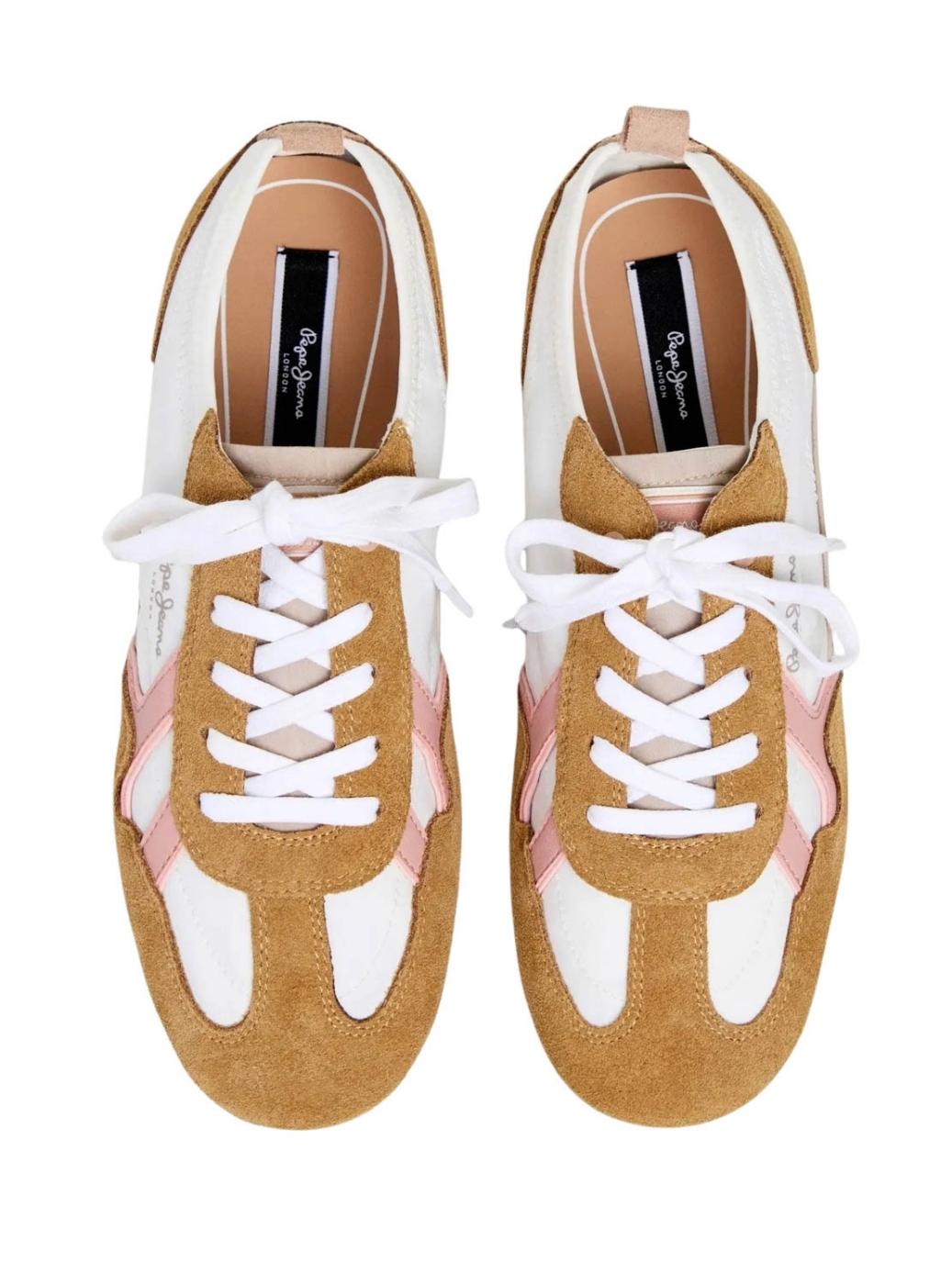 Zapatillas Pepe Jeans Noa Sporty blanco y mostaza para mujer