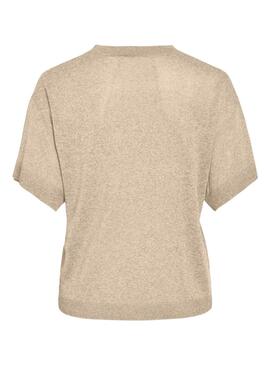 Camiseta de punto Vila Vinowy beige para mujer