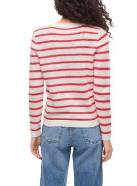 Jersey Vila Vidalo blanco y rojo para mujer