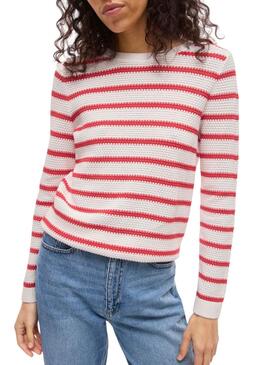 Jersey Vila Vidalo blanco y rojo para mujer