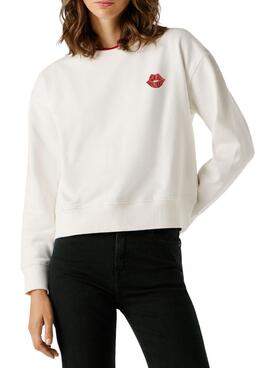 Sudadera Pepe Jeans Letha blanco para mujer