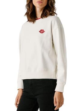 Sudadera Pepe Jeans Letha blanco para mujer