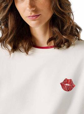 Sudadera Pepe Jeans Letha blanco para mujer