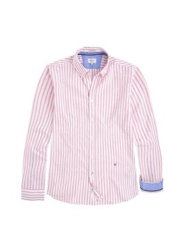 Camisa Pepe Jeans Fredrick Rayas Rosa Hombre