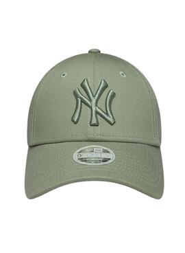 Gorra New Era MLB League Essential New York Yankees 9FORTY verde para mujer