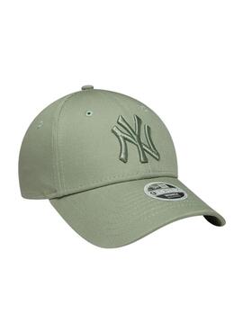 Gorra New Era MLB League Essential New York Yankees 9FORTY verde para mujer