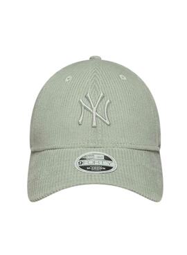 Gorra New Era Cord New York Yankees 9FORTY verde claro para mujer