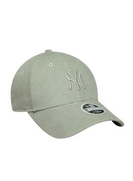 Gorra New Era Cord New York Yankees 9FORTY verde claro para mujer