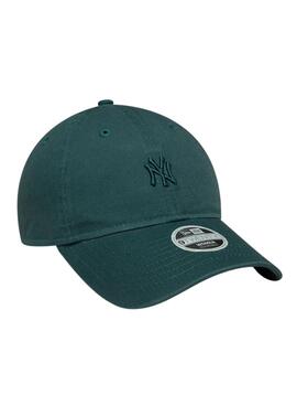 Gorra New Era Washed Mini New York Yankees 9TWENTY verde oscuro para mujer