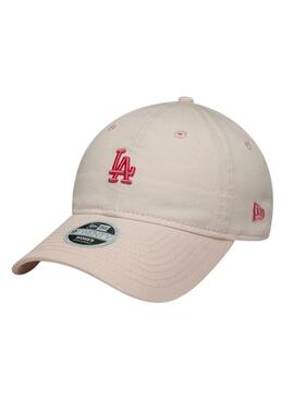Gorra New Era Washed Mini LA Dodgers 9TWENTY beige para mujer