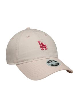 Gorra New Era Washed Mini LA Dodgers 9TWENTY beige para mujer