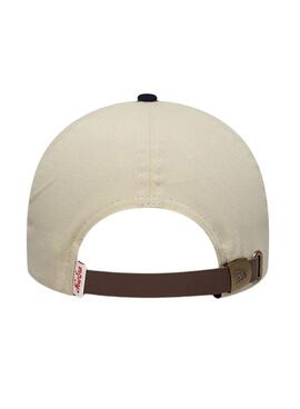 Gorra New Era Patch Suede 9FORTY beige y azul marino para hombre y mujer