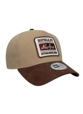 Gorra New Era Patch Suede 9FORTY beige para hombre y mujer