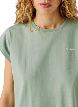 Camiseta Pepe Jeans Bloom verde para mujer