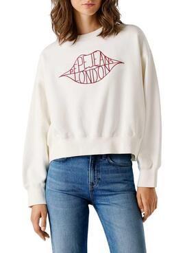 Sudadera Pepe Jeans Bernis blanco para mujer