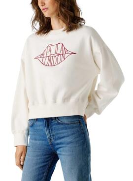 Sudadera Pepe Jeans Bernis blanco para mujer