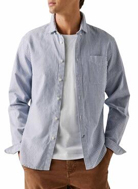 Camisa de rayas Pepe Jeans Prescot azul y blanco para hombre