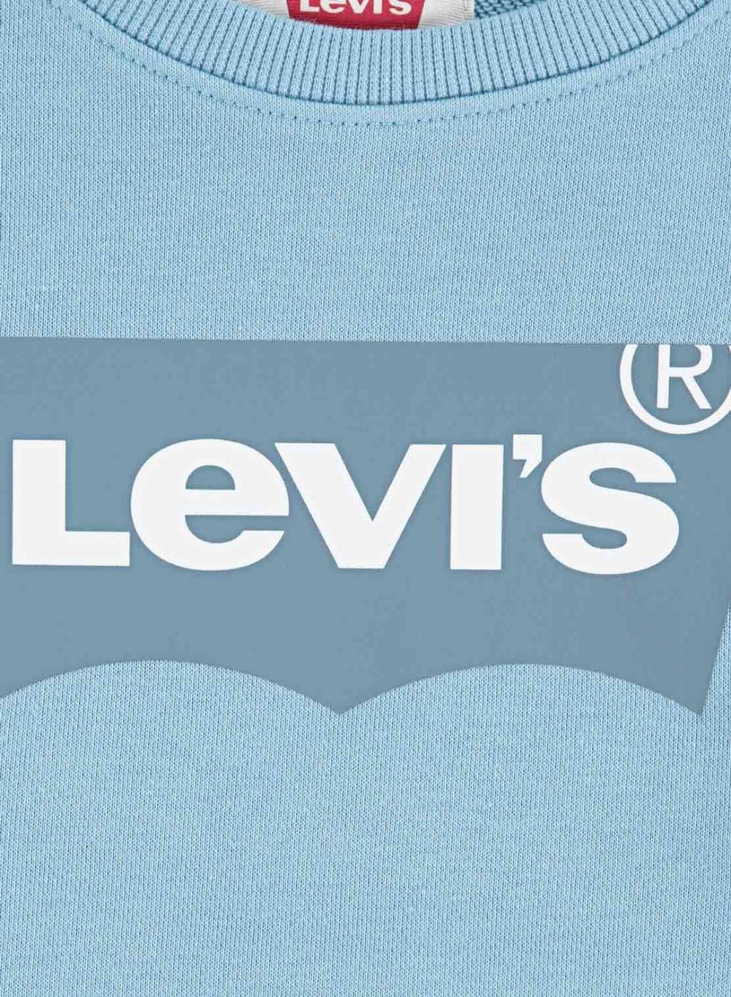 Sudadera Levis Batwing French Terry azul para niño y niña
