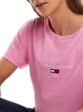 Camiseta Tommy Jeans Corp Logo Rosa Mujer