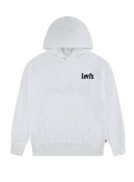 Sudadera Levi's Classic And Clean blanco para niño y niña