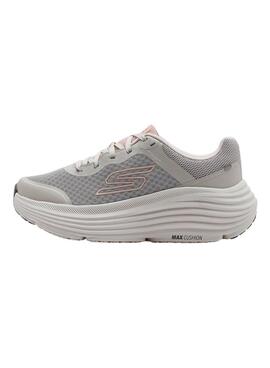 Zapatillas Skechers Max Cushioning gris y rosa para mujer