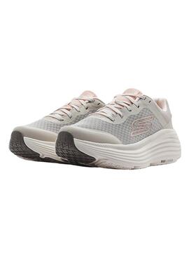 Zapatillas Skechers Max Cushioning gris y rosa para mujer