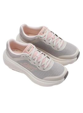 Zapatillas Skechers Max Cushioning gris y rosa para mujer