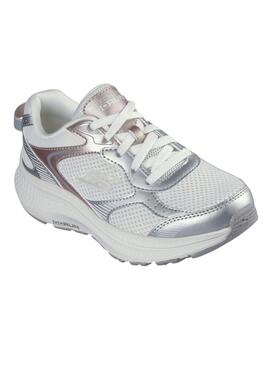 Zapatillas Skechers Go Run 2.0 blanco y plateado para mujer