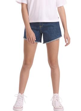 Short Levis A Line azul oscuro para niña
