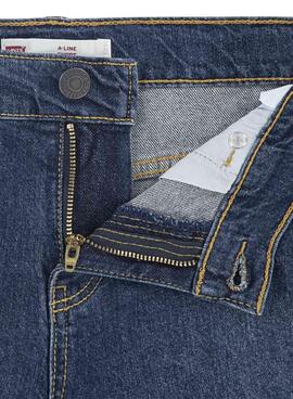 Short Levis A Line azul oscuro para niña