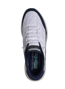 Zapatillas Skechers Contour Foam blanco y azul marino para hombre